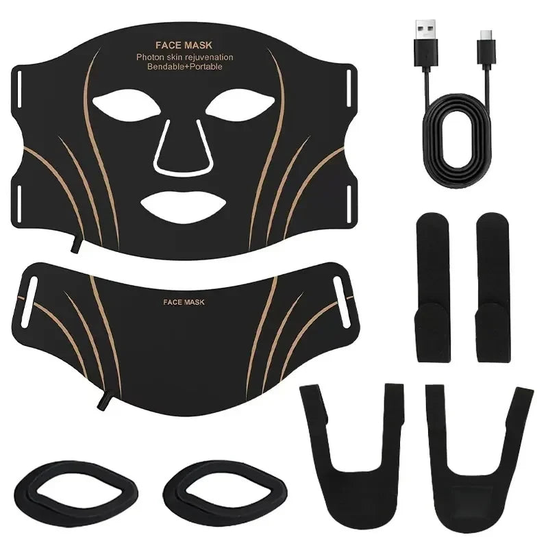 Flexible 7-Color LED Photon Face and Neck Therapy Mask