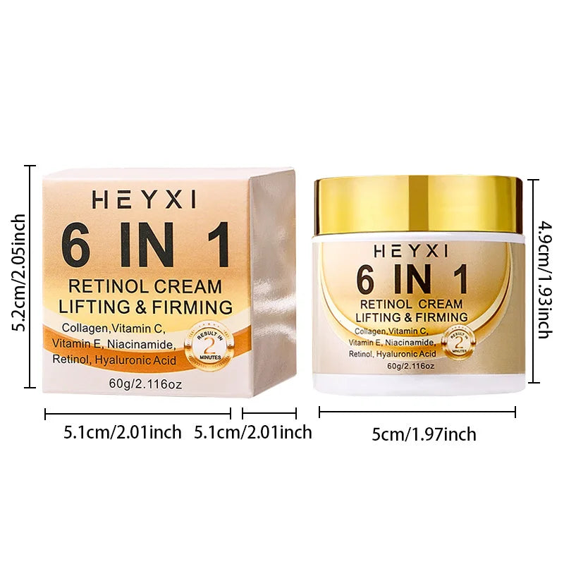 Heyxi 6-in-1 Retinol Face Cream Anti-Aging Moisturizer and Firming Lotion - 4