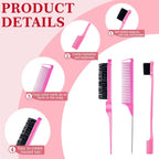Hair Wax Stick and Edge Control Gel Set with Styling Combs
