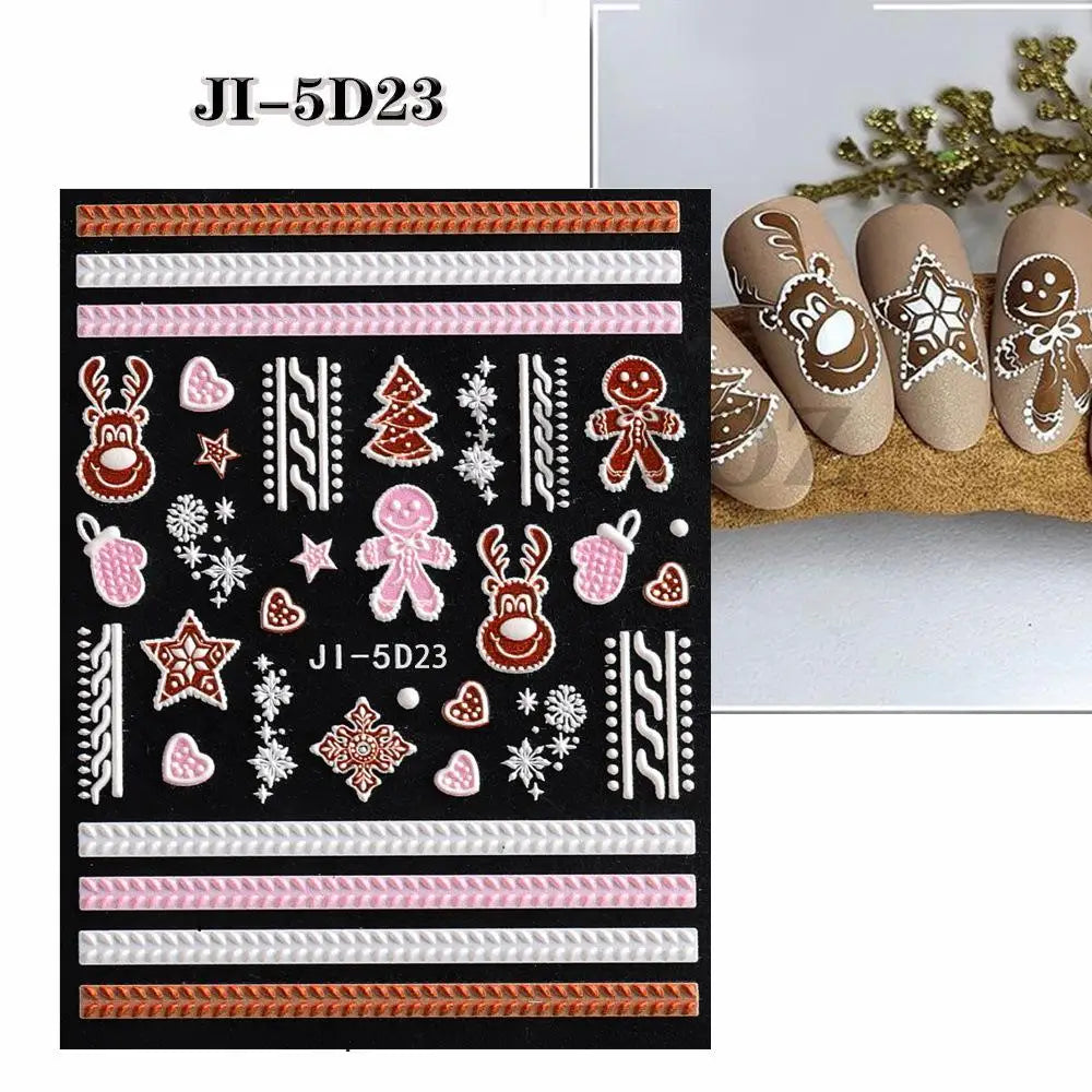 3D Christmas Cartoon Nail Art Stickers - 58