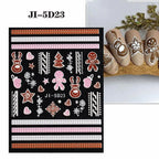 5D Embossed Christmas Nail Art Stickers for Holiday Manicures