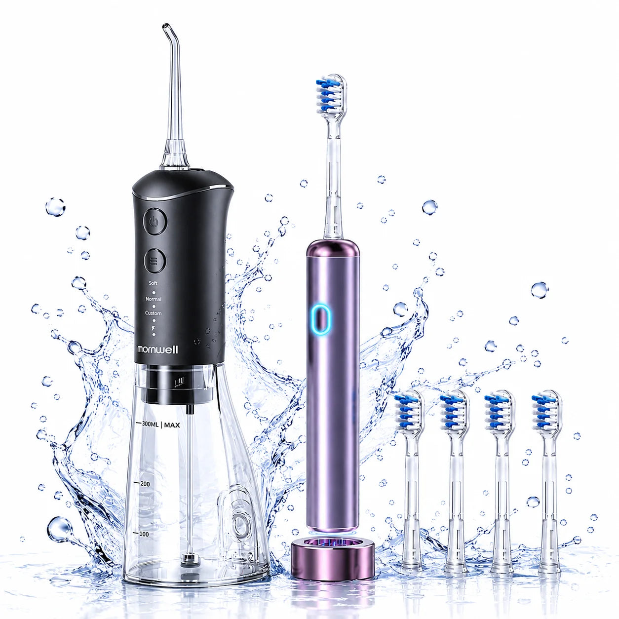 Portable Sonic Toothbrush and Water Flosser Oral Care Set - 1