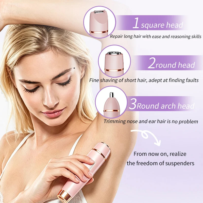 3-in-1 Waterproof Electric Hair Trimmer for Women