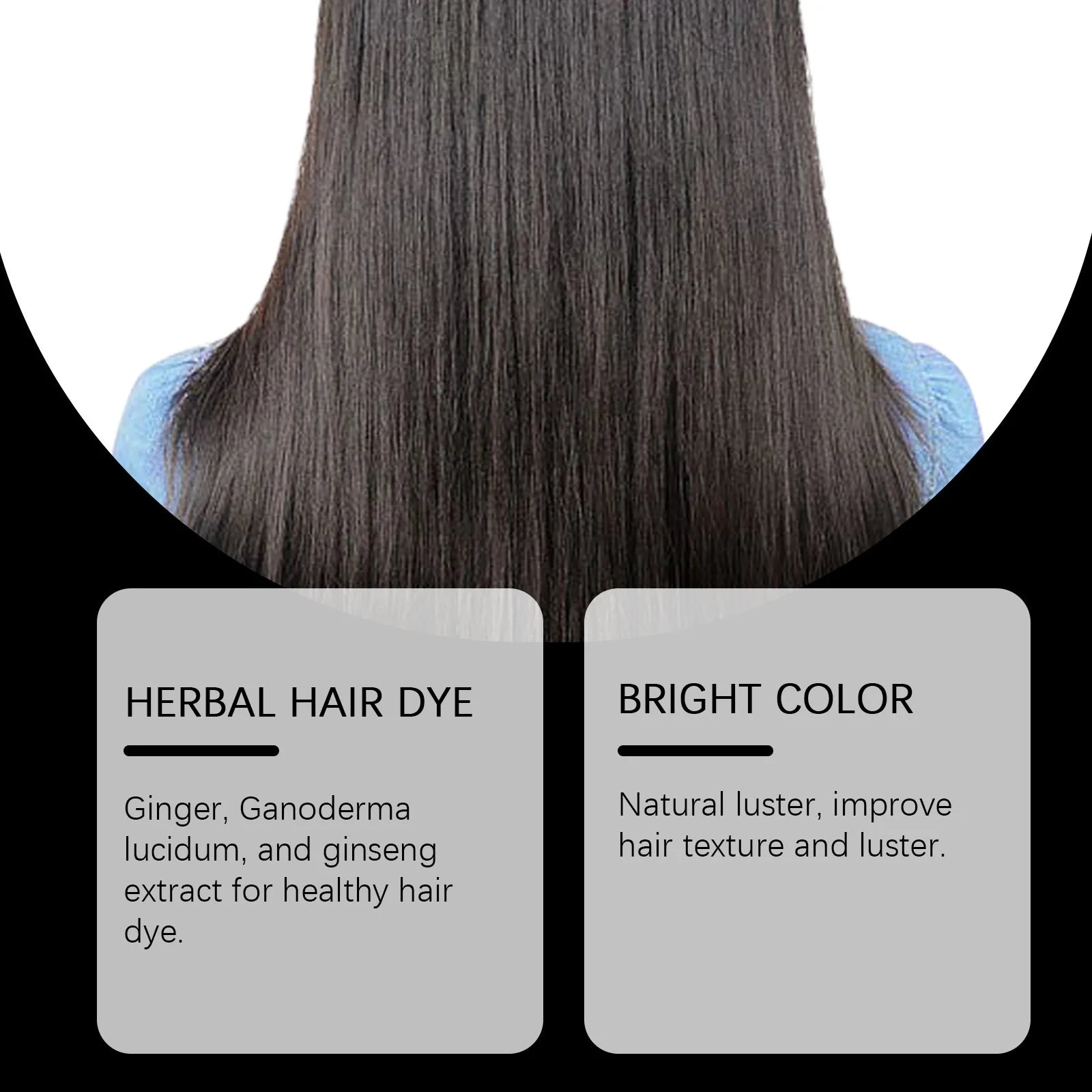 Natural Herbal Black Hair Dye Shampoo for Grey Coverage 100ml - 3