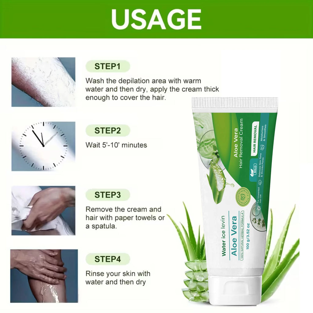 Aloe Vera Hair Removal Cream Gentle Body Hair Remover Unisex