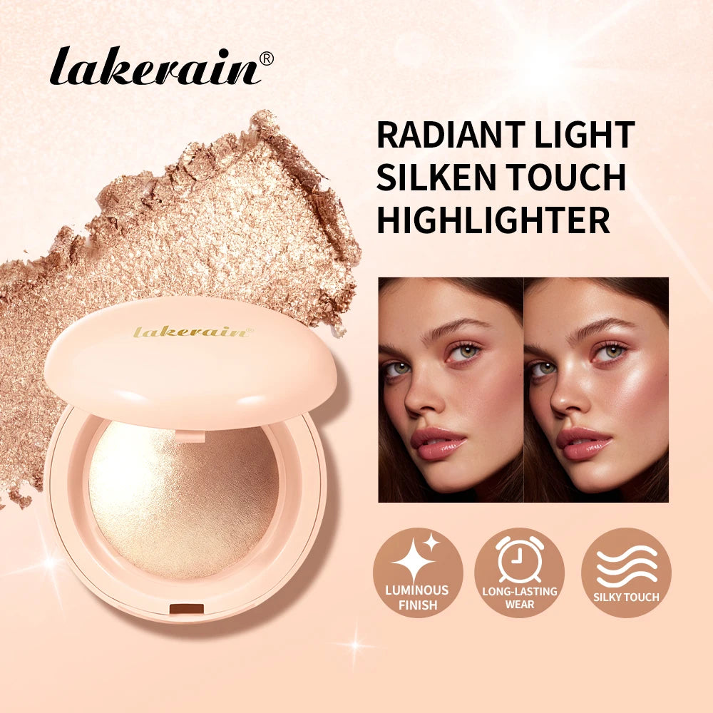 Silky Baked Highlighter Powder for Radiant Glass Skin Glow - 2