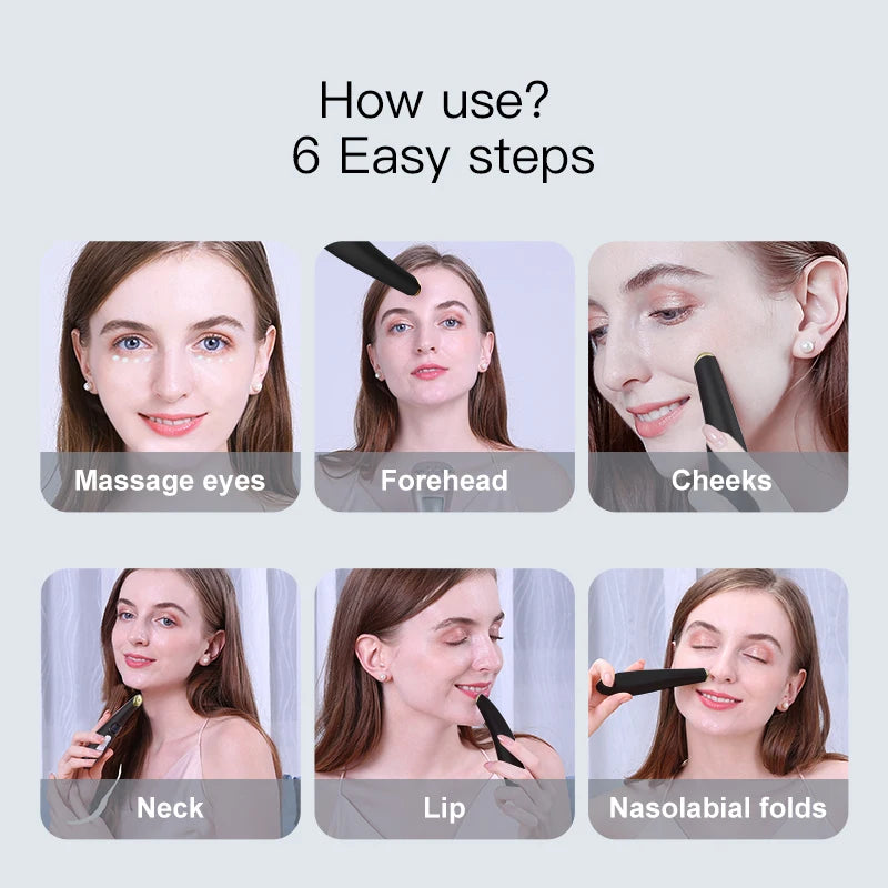 3-in-1 Heated Eye and Face Rejuvenation Massaging Wand