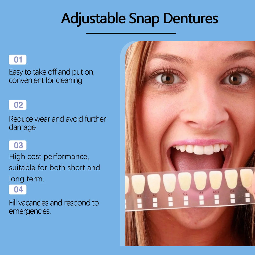 Adjustable Snap-On Smile Veneers for Missing Teeth
