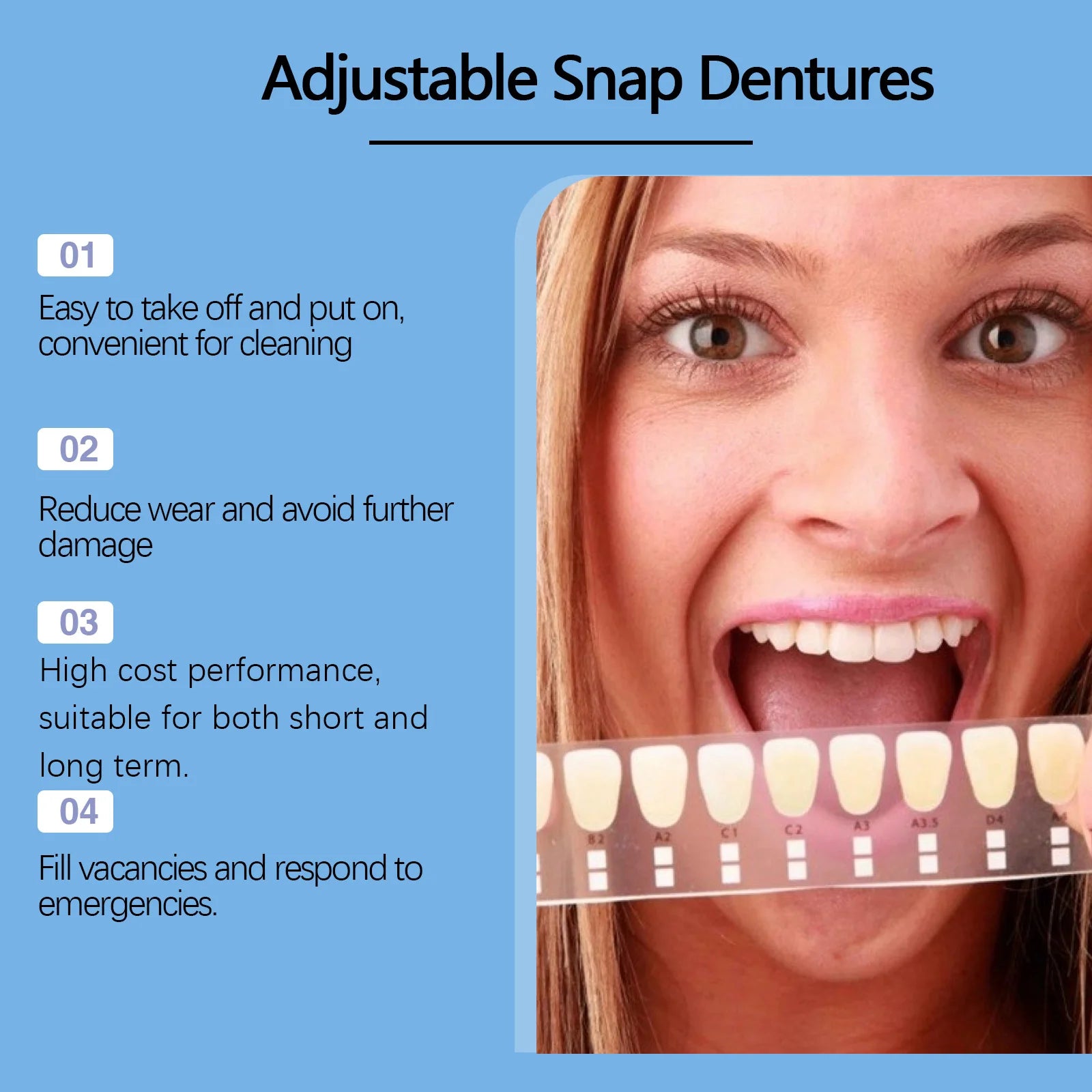 Adjustable Snap-On Smile Veneers for Missing Teeth - 15