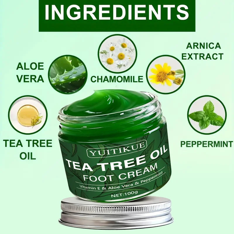 YUITIKUE Tea Tree Oil Foot Cream 100g Moisturizing Repair Lotion