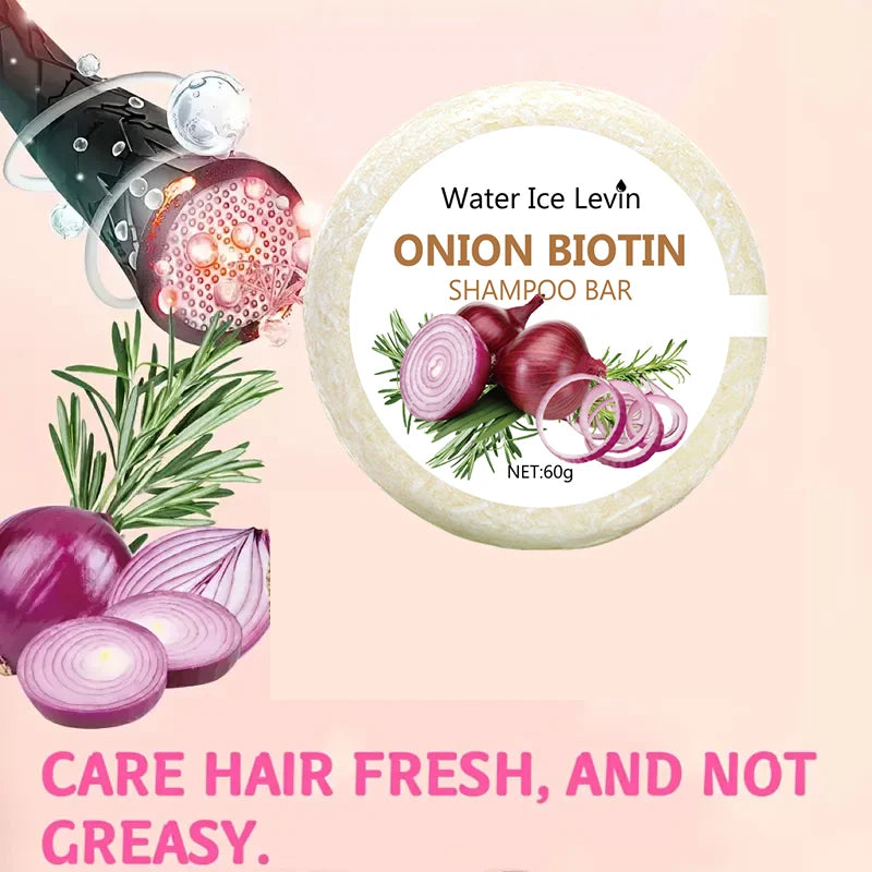 Onion and Biotin Shampoo Bar 60g for All Hair Types