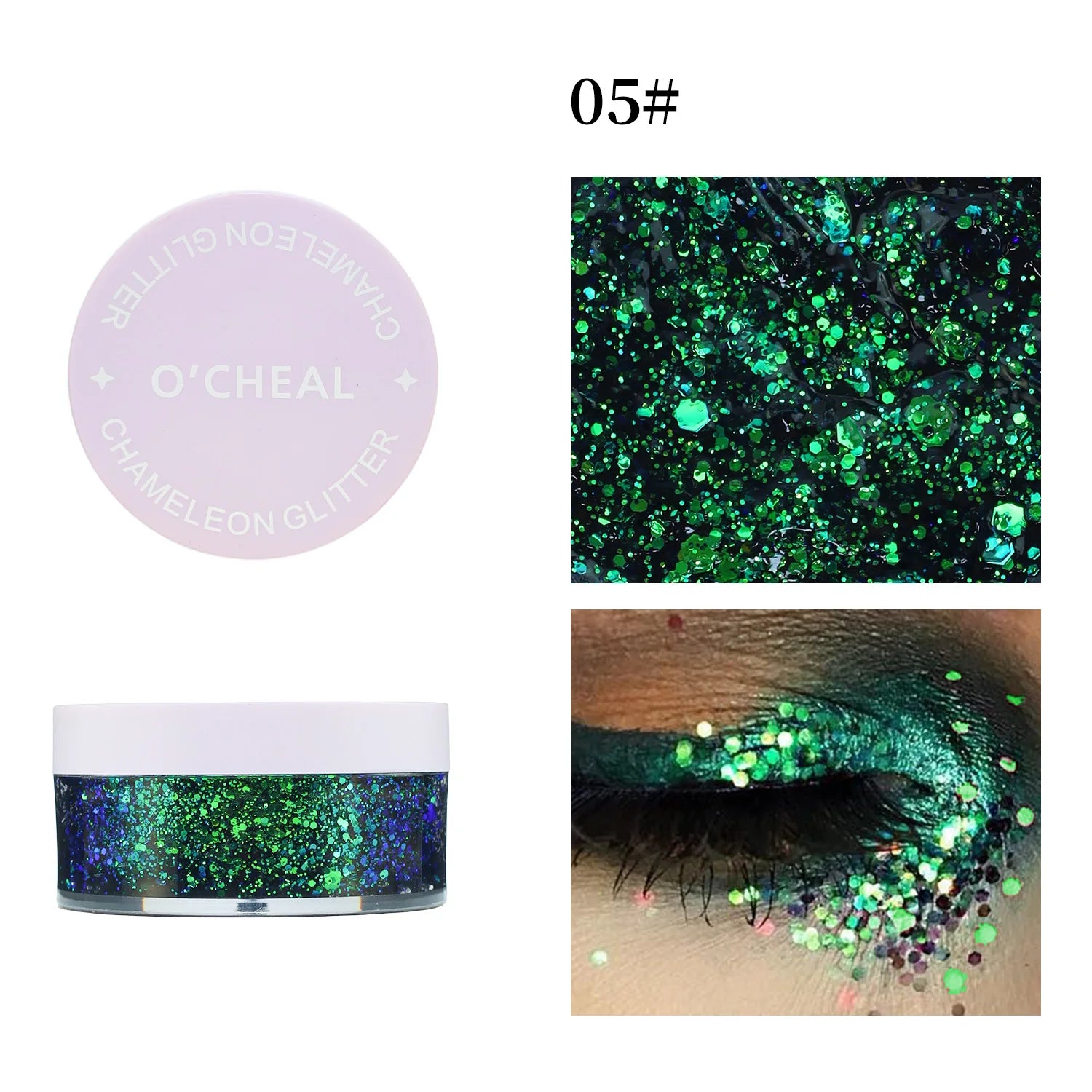 O'CHEAL Chameleon Glitter Gel Body Face and Hair Shimmer Makeup - 22