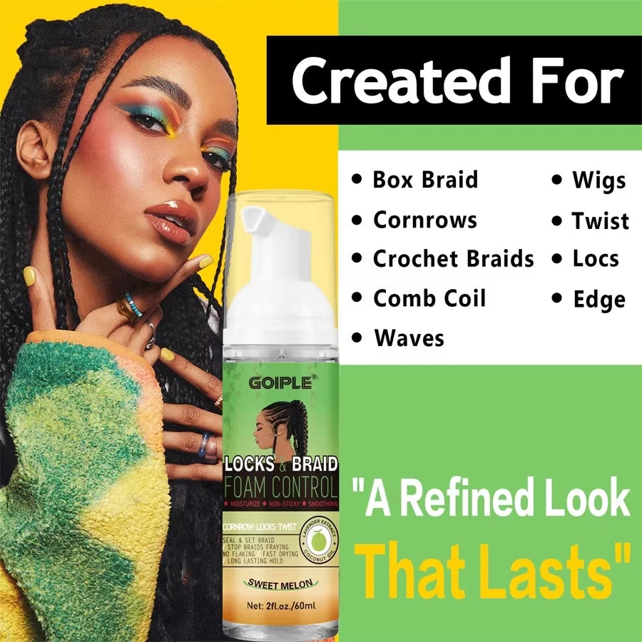2 Braid Foam Control Mousse and 100g Tea Tree Mint Braid Styling Gel