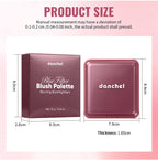 4-Color Matte Pigmented Blush Palette with Brush