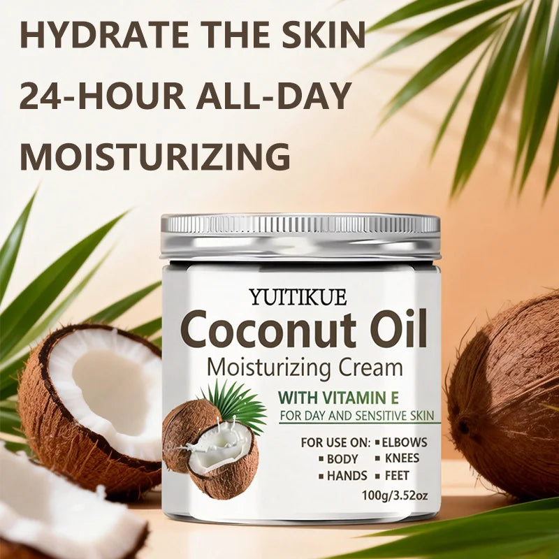 YUITIKUE Coconut Oil Moisturizing Body Cream for Dry Skin 100g