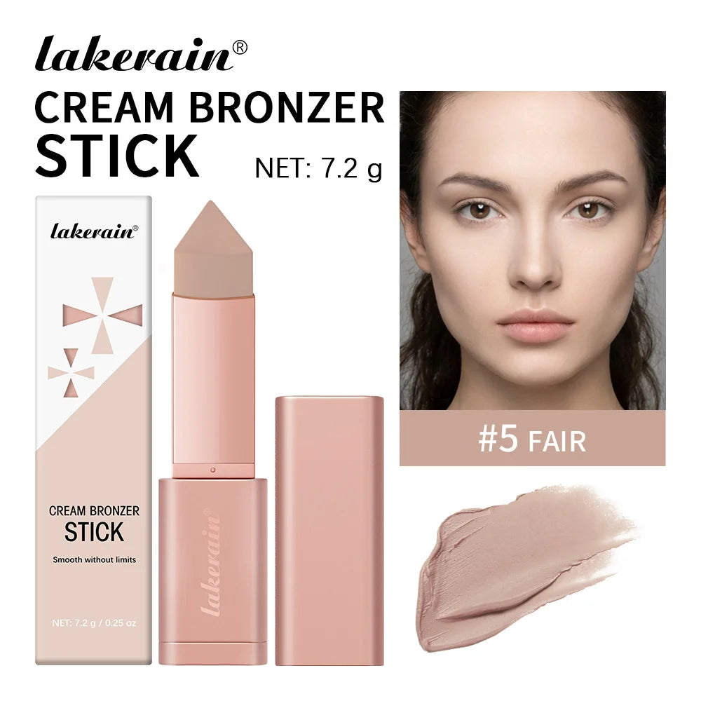 2-in-1 Cream Bronzer and Contour Stick for Sculpted Face Makeup