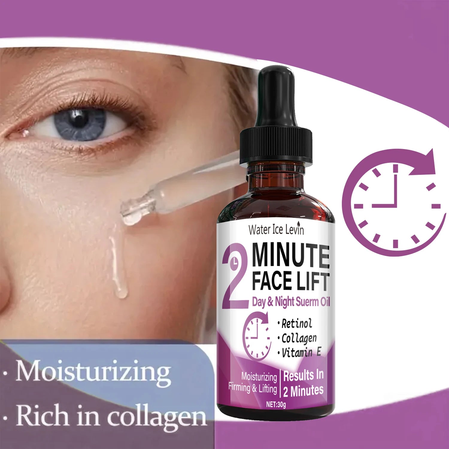 2 Minute Face Lift Serum Retinol and Collagen Firming Anti Aging Oil - 3