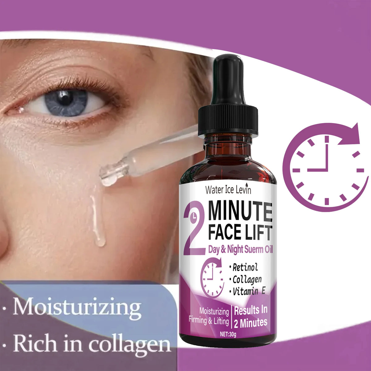 2 Minute Face Lift Serum Retinol and Collagen Firming Anti Aging Oil