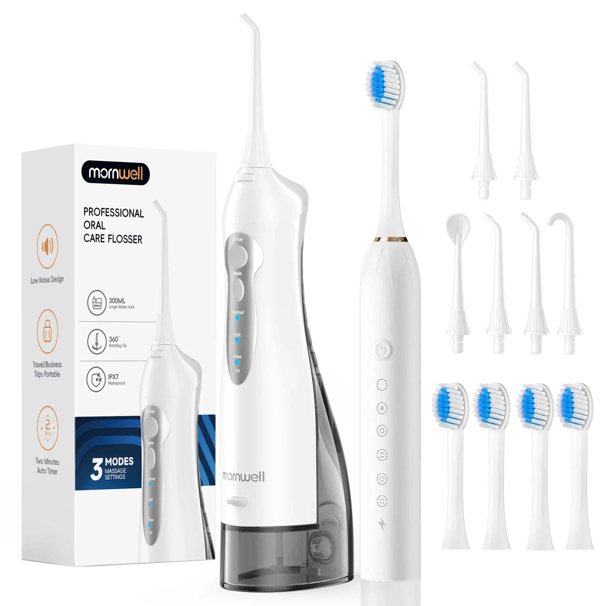 Portable Water Flosser and Sonic Electric Toothbrush Oral Care Set - 25
