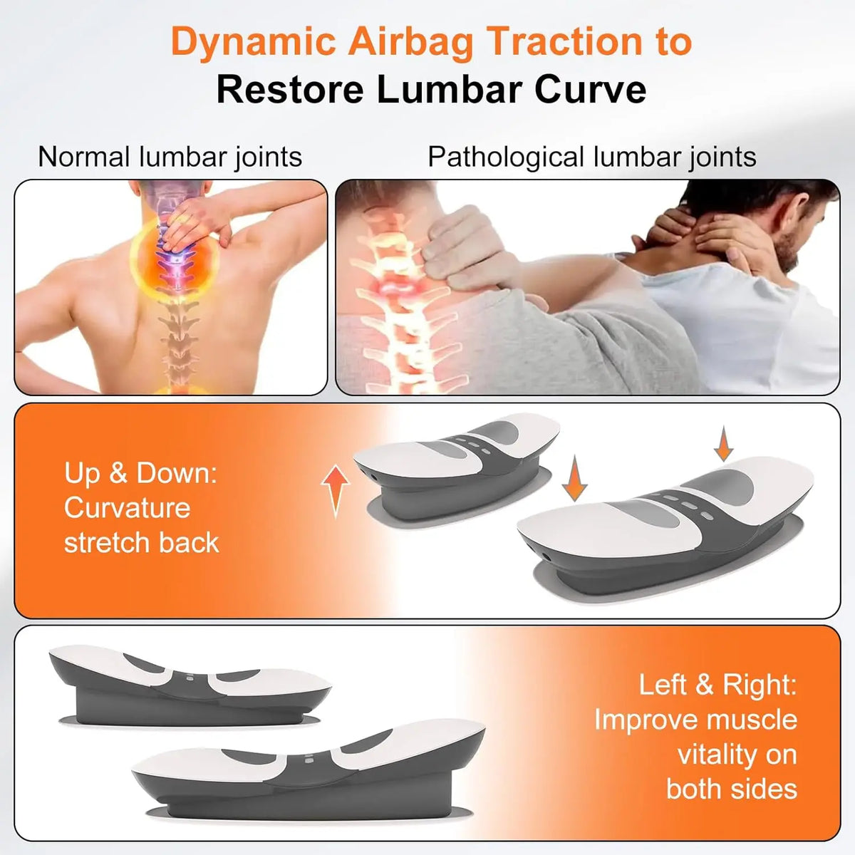 Electric Lumbar Back Stretcher and Massager