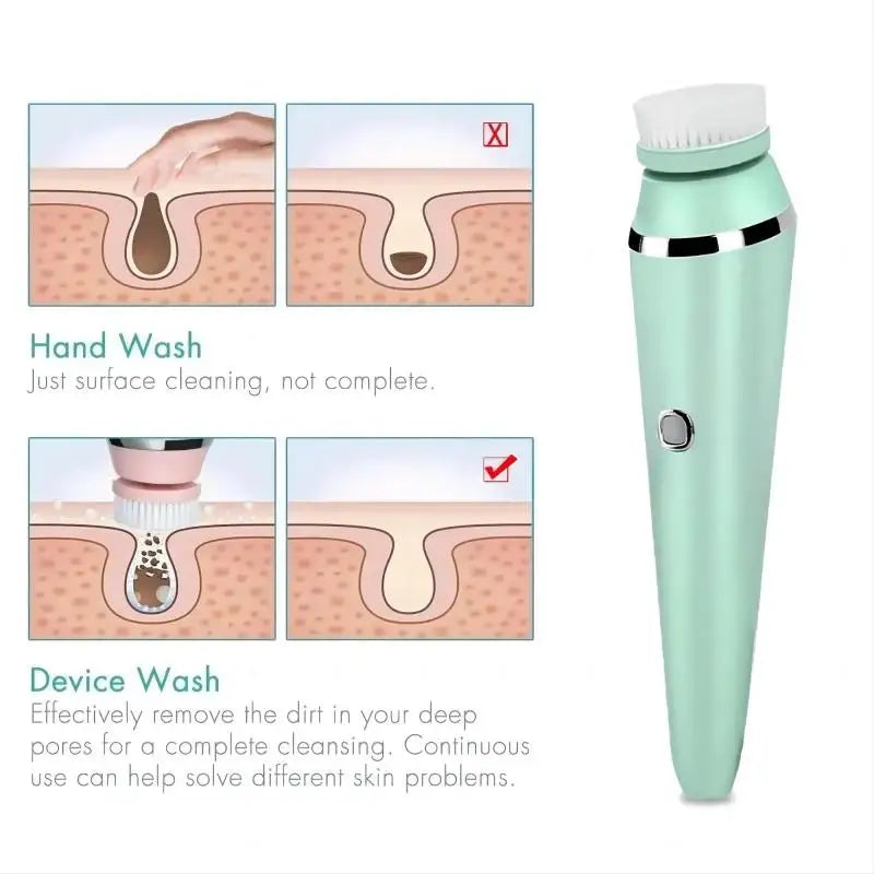 4-in-1 Electric Rotating Facial Cleansing Brush and Massager - 2