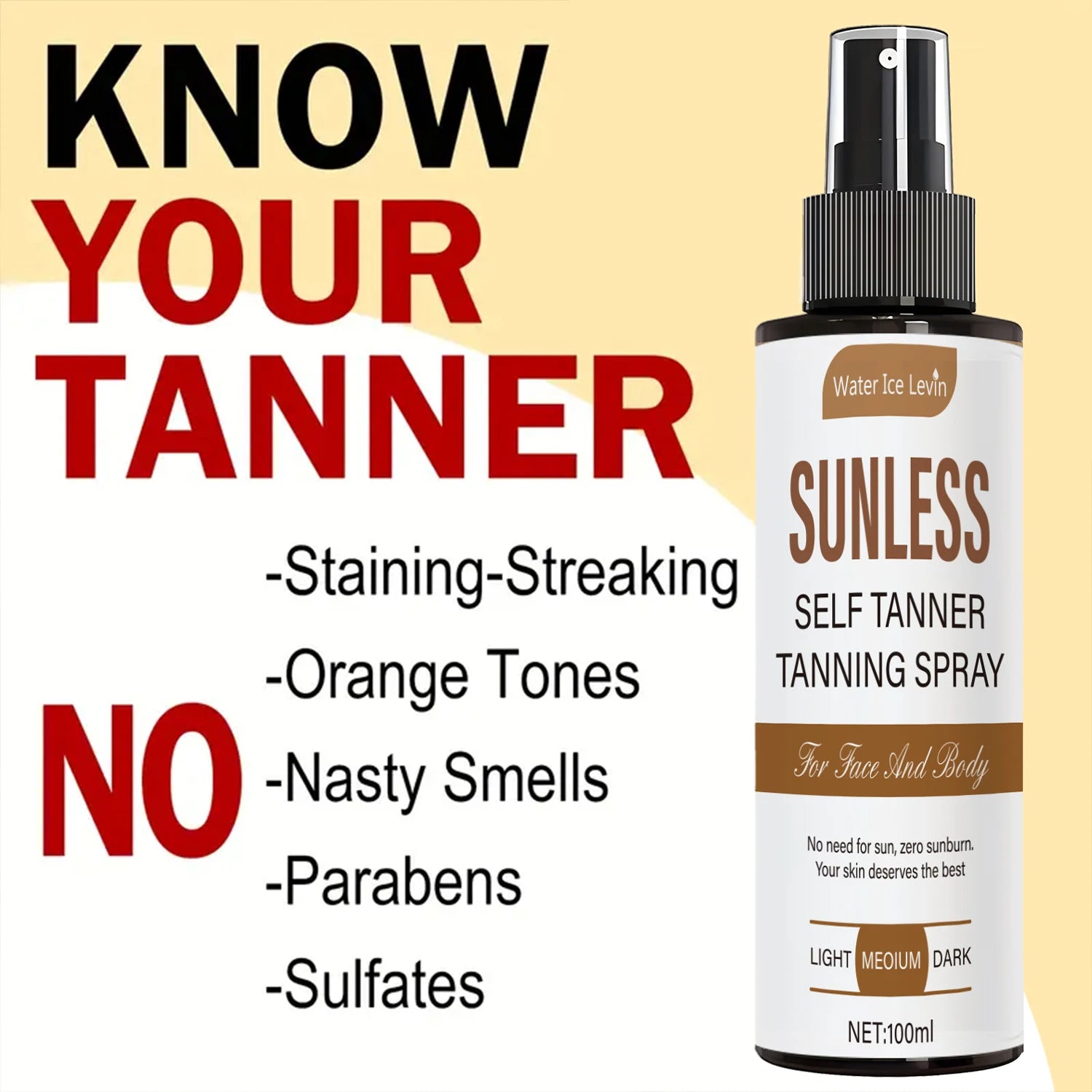 Self-Tanning Spray Sunless Bronzer for Natural Glow Face and Body - 4