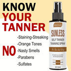 Self-Tanning Spray Sunless Bronzer for Natural Glow Face and Body