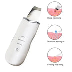 Ultrasonic Facial Skin Scrubber and Deep Pore Cleansing Spatula