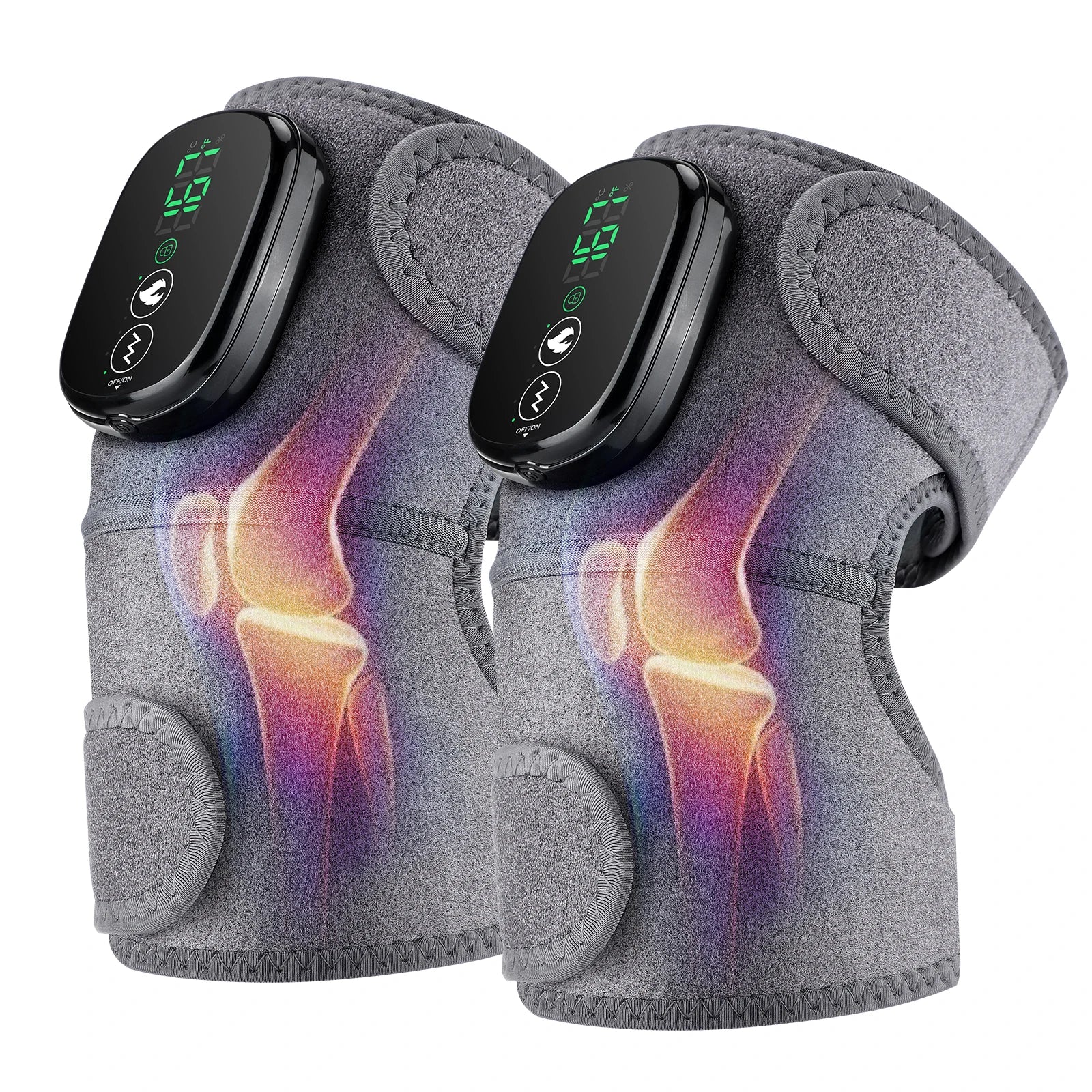 Cordless Heated Knee Massager with Vibration Therapy - 1