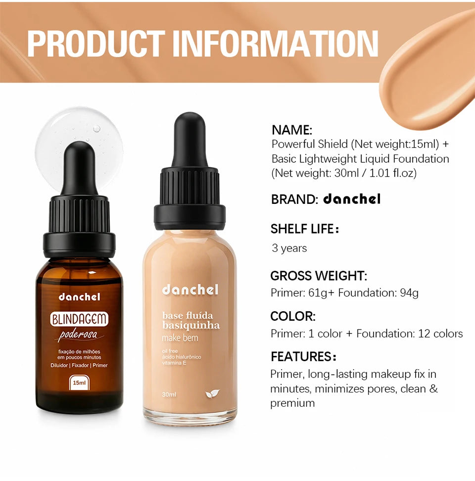 Liquid Foundation and Primer Makeup Set for Long-Lasting Coverage - 14