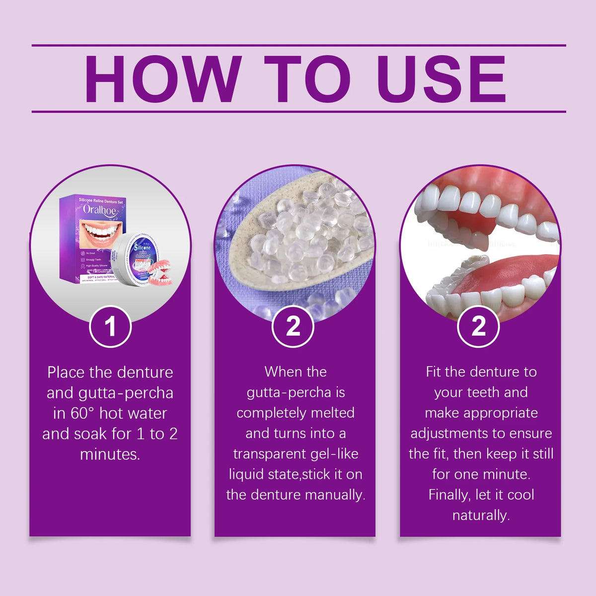 Silicone Reline Denture Set for Comfortable Fit