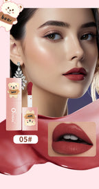O'CHEAL Teddy Bear Matte Lip Gloss Waterproof Long Lasting Lipstick