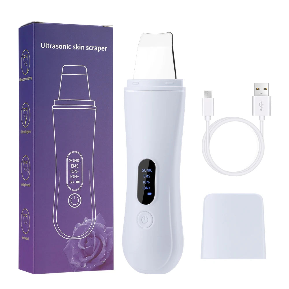 Ultrasonic Facial Skin Scrubber for Deep Pore Cleaning and Lifting