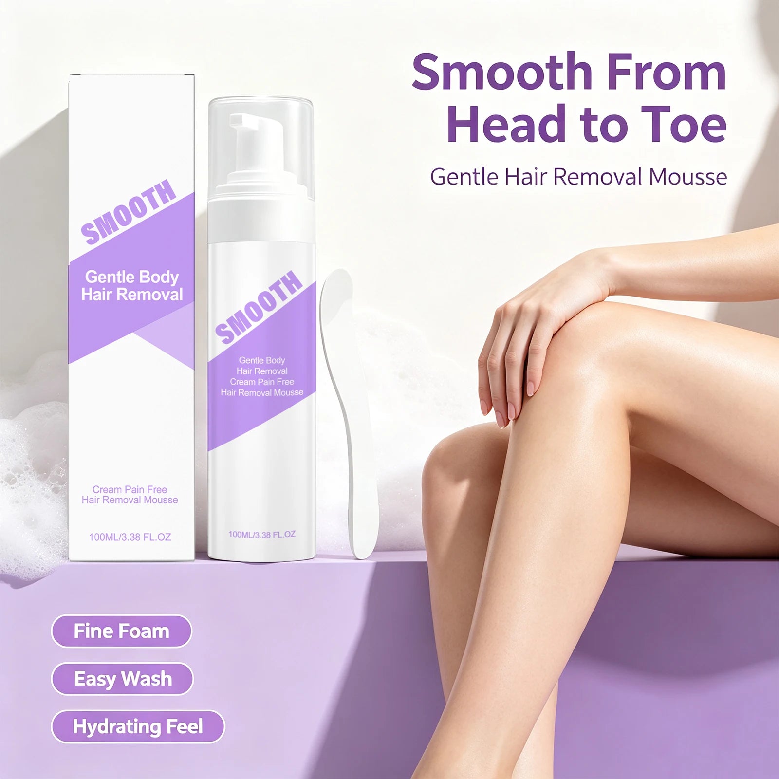Painless Hair Removal Foam Mousse for Smooth Skin - 2