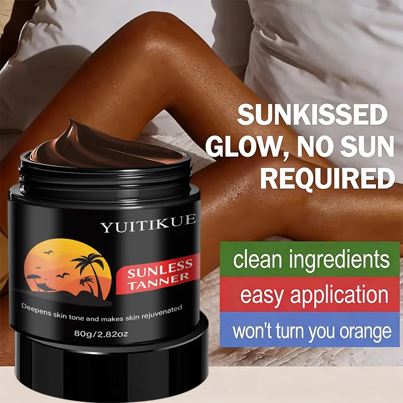 Yuitikue Sunless Tanner Cream 80g Self Tanning Bronzer for Face and Body - 5