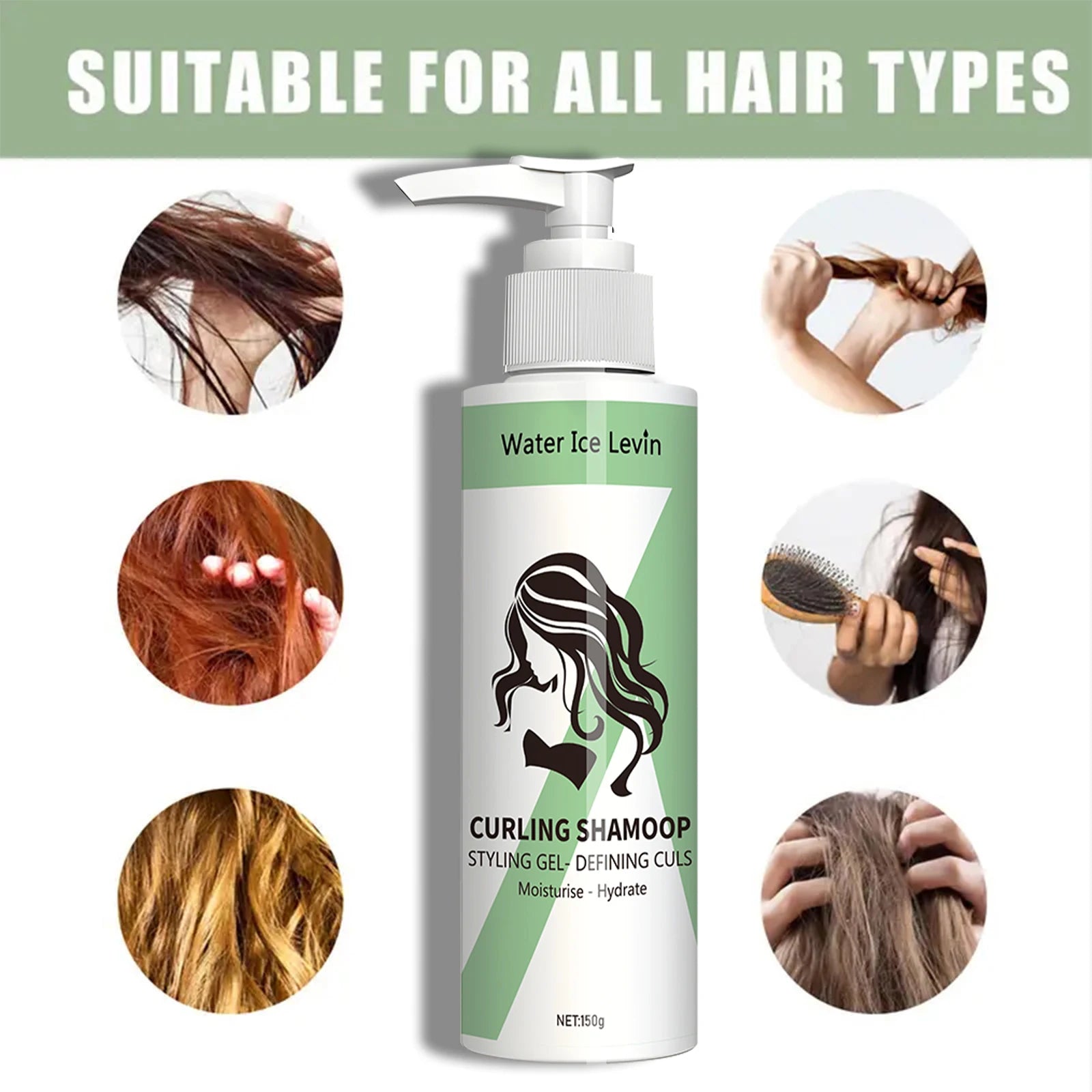 Water Ice Levin 150g Green Tea Hydrating Hair Curl Defining Conditioner