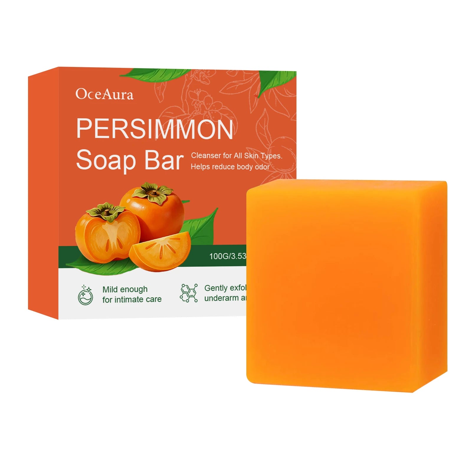 Persimmon Exfoliating Soap Bar for Odor Control and Body Cleansing - 7