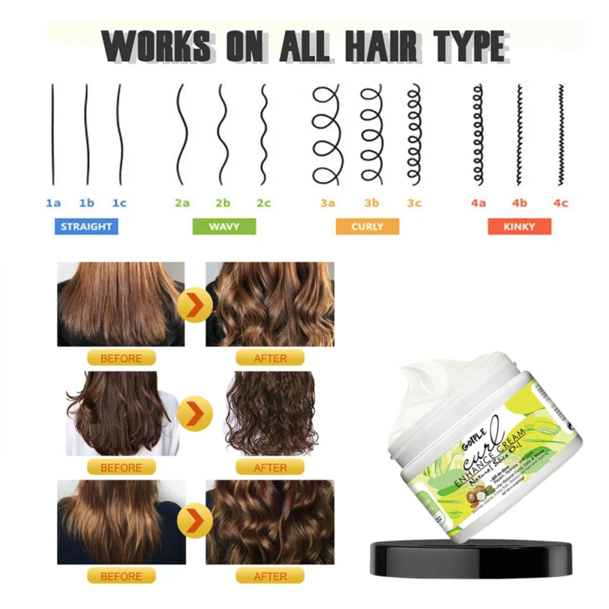 Goiple Hair Care Kit Leave In Conditioner Heat Protection and Curl Cream - 17