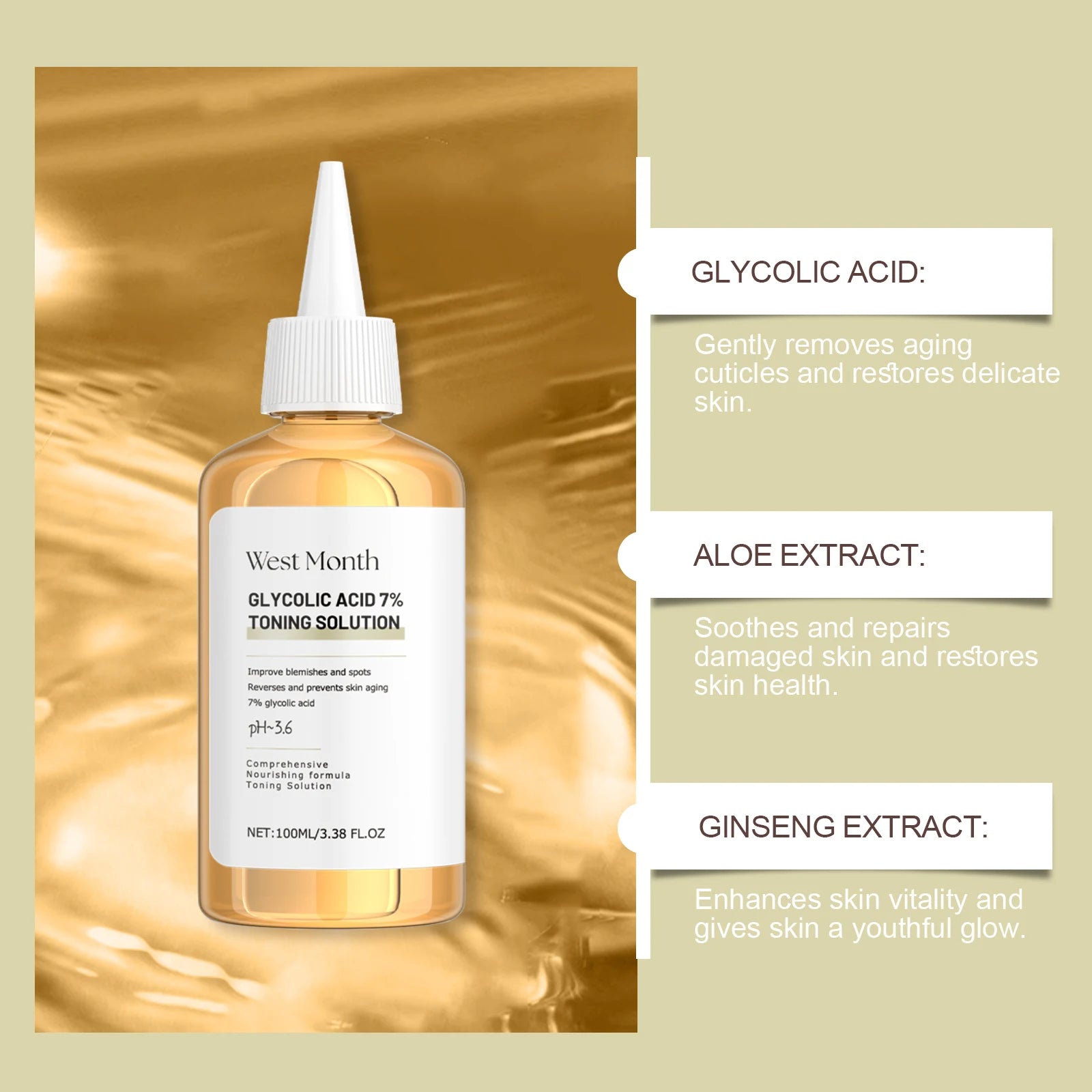 West Month Glycolic Acid 7 Percent Toning Solution Exfoliating Toner - 13