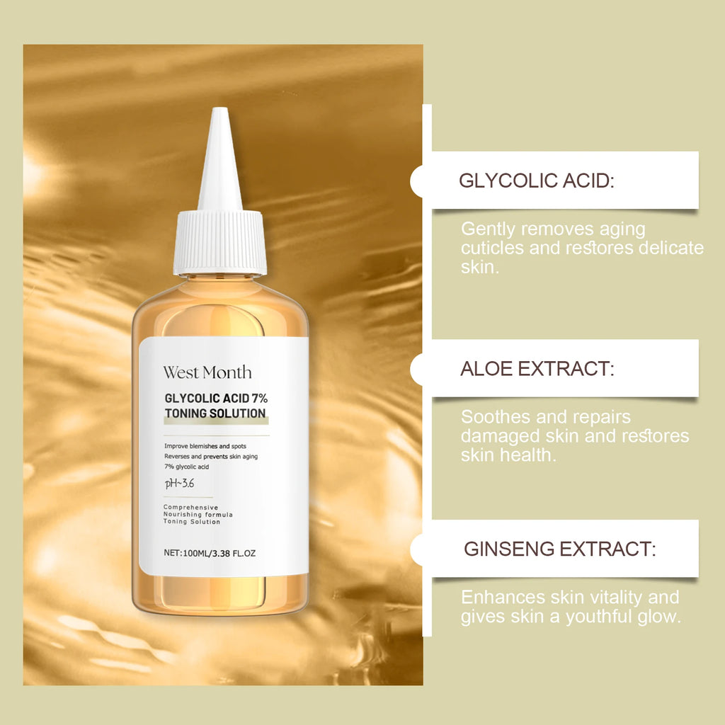 West Month Glycolic Acid 7 Percent Toning Solution Exfoliating Toner