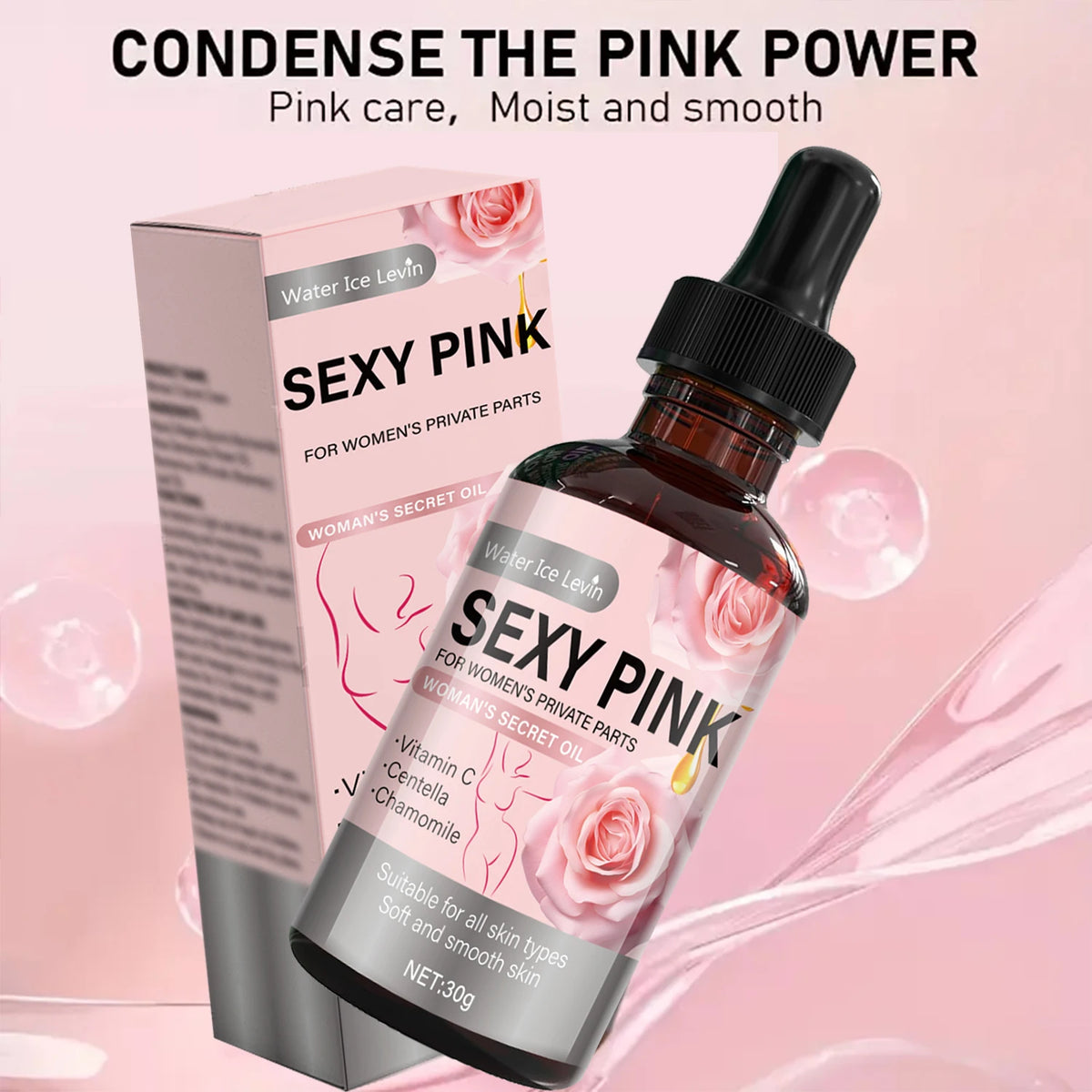 Sexy Pink Intimate Moisturizing Oil Rose Rosemary Body Care Cream