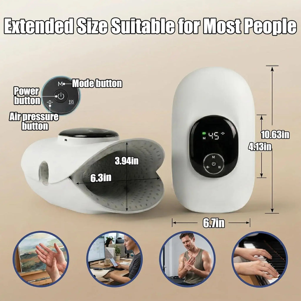 Cordless Hand and Finger Massager with Heat and Compression