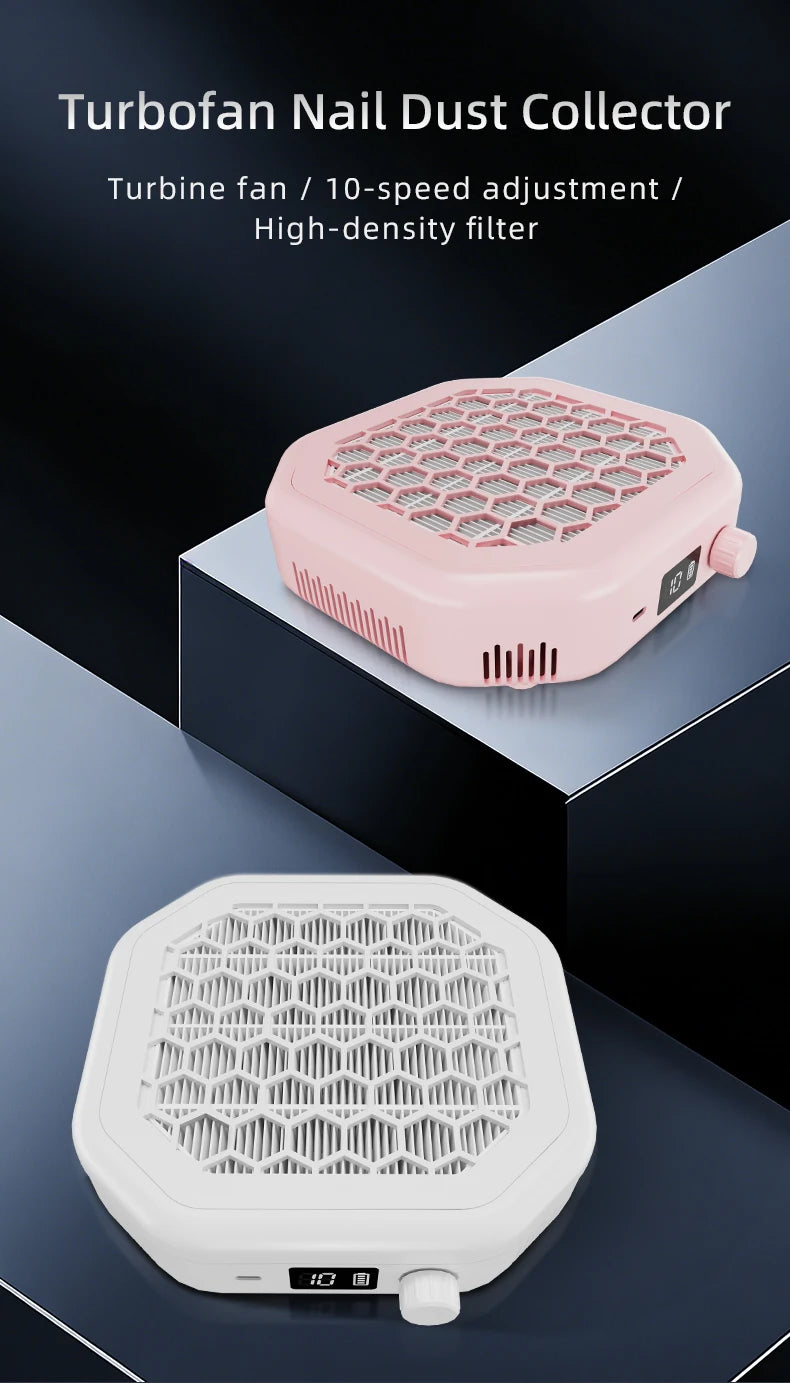 Rechargeable Cordless Nail Dust Collector for Manicures