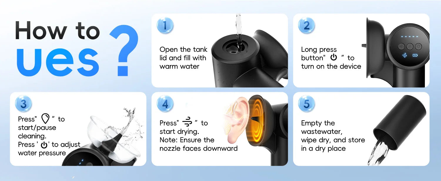 Electric Ear Wax Removal Irrigation Kit with Dryer - 16