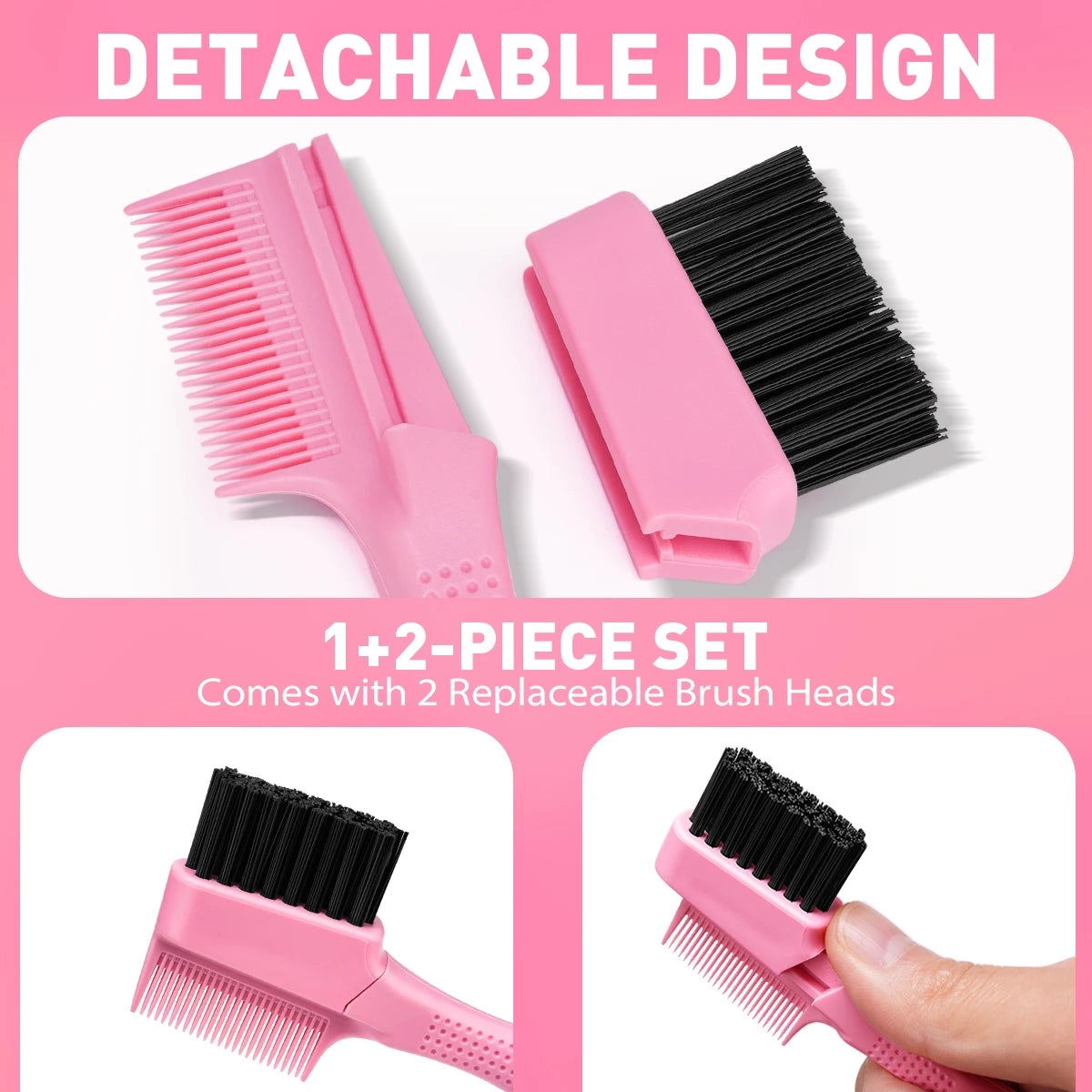 Lockmio Edge Control Hair Wax and Styling Brush Set for Flyaways - 12