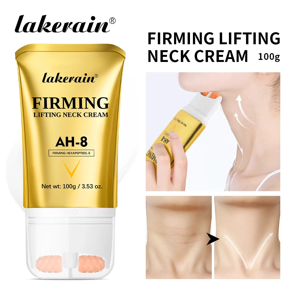 Firming Neck Cream with Massage Roller for Crepey Skin