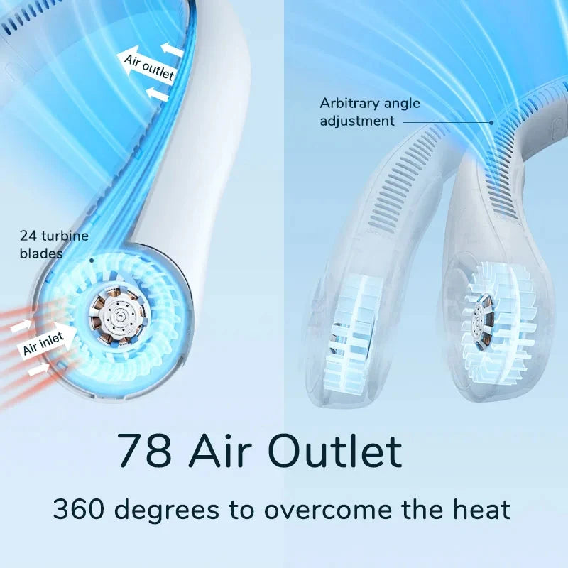 Portable Bladeless Neck Fan Rechargeable Hands Free Personal Cooler - 4