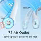 Portable Bladeless Neck Fan Rechargeable Hands Free Personal Cooler