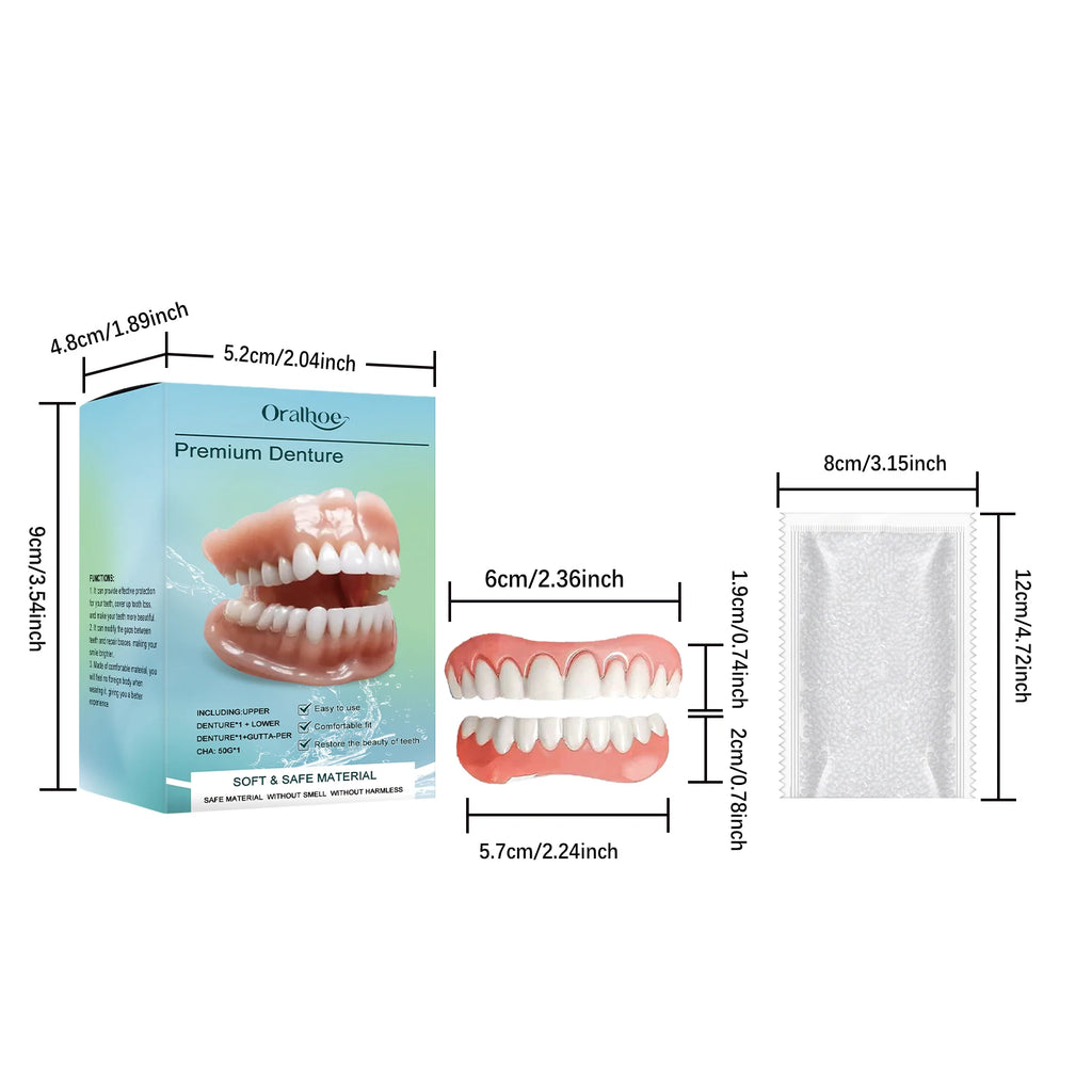 Temporary Cosmetic Denture Set for Smile Improvement