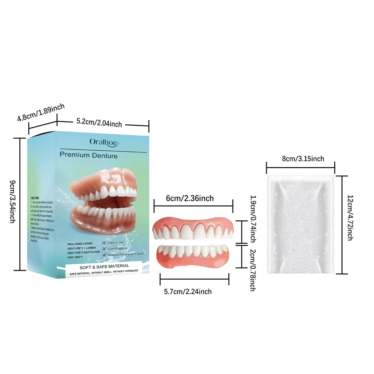 Temporary Cosmetic Denture Set for Smile Improvement